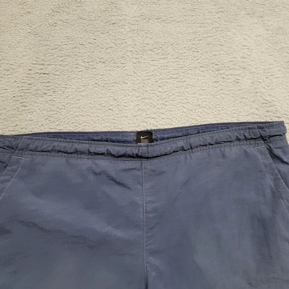 Nike Shorts Mens Large Blue Swim Trunks Lined Drawstring Spellout Logo Vintage - Picture 2 of 16